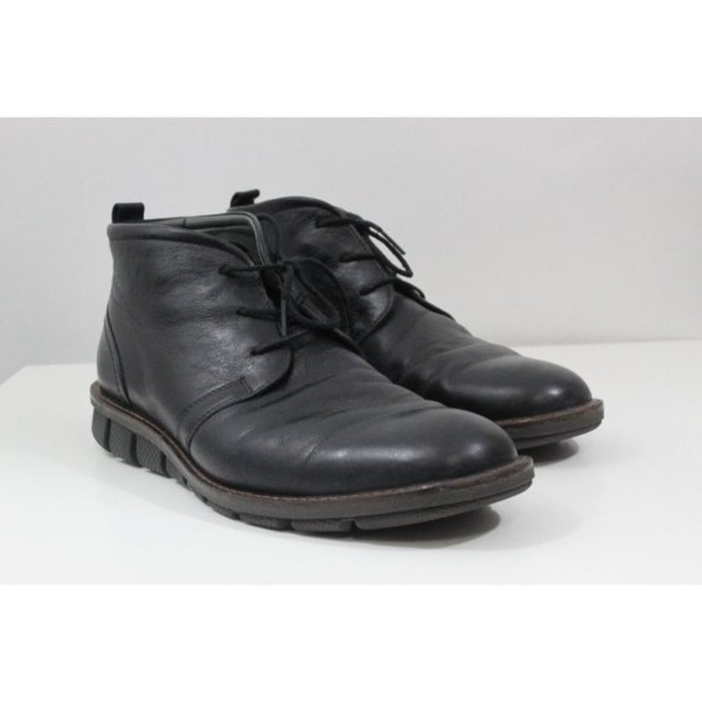 Ecco Men Boots Jeremy Hybrid Danish Designs Chukka Leather Black Size 43 US 9